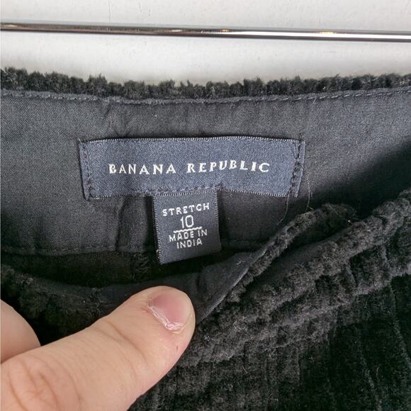 Vintage Y2K Banana Republic Black Velvet Ribbed Stretch Bootcut Pants Size 10 - Picture 6 of 8